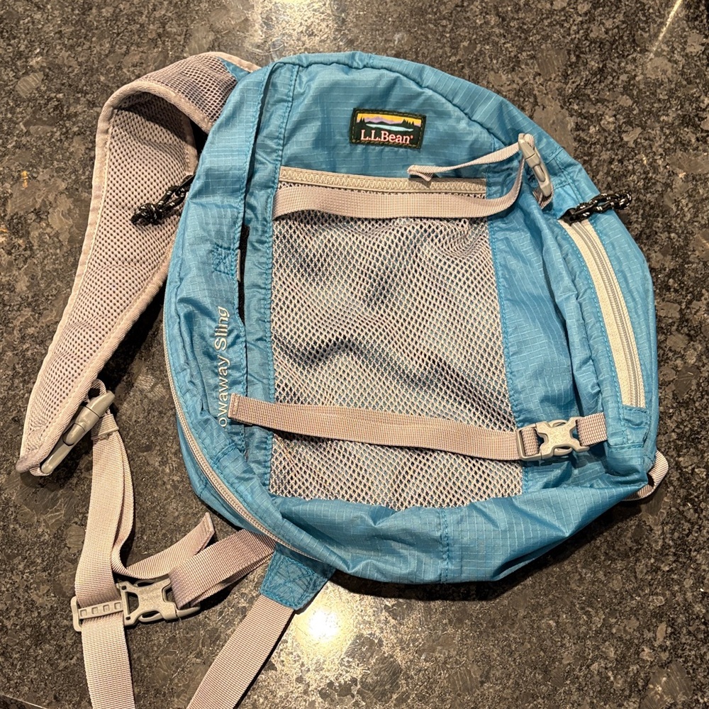 L.L. Bean Light Blue sling Backpack